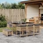 vidaXL Set mobilier grădină cu perne, 11 piese bej combinat poliratan vidaXL Set mobilier grădină cu perne, 11 piese bej combinat poliratan