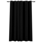 vidaXL Perdea opacă, aspect pânză, cu ocheți, negru, 290 x 245 cm vidaXL Perdea opacă, aspect pânză, cu ocheți, negru, 290 x 245 cm