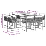 vidaXL Set mobilier de grădină cu perne, 9 piese, negru, poliratan