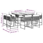 vidaXL Set mobilier grădină cu perne, 9 piese, gri, poliratan vidaXL Set mobilier grădină cu perne, 9 piese, gri, poliratan