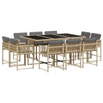 vidaXL Set mobilier grădină cu perne, 11 piese bej combinat poliratan vidaXL Set mobilier grădină cu perne, 11 piese bej combinat poliratan