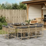 vidaXL Set mobilier grădină cu perne, 11 piese bej combinat poliratan vidaXL Set mobilier grădină cu perne, 11 piese bej combinat poliratan