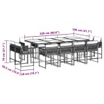 vidaXL Set mobilier grădină cu perne, 13 piese, bej combinat poliratan