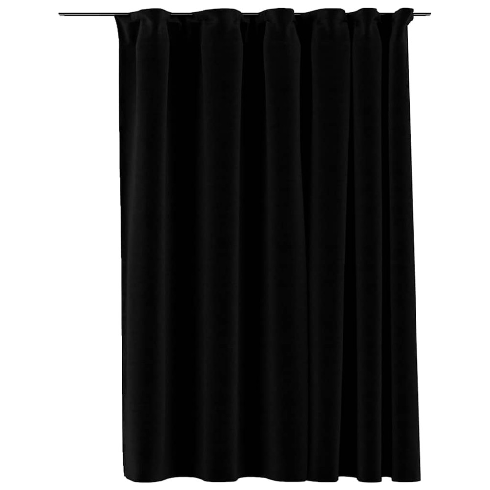 vidaXL Draperii opace, aspect de in, negru, 290 x 245 cm, cu cârlige
