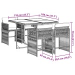 vidaXL Set mobilier de grădină, 5 piese, cu perne, maro, poliratan vidaXL Set mobilier de grădină, 5 piese, cu perne, maro, poliratan