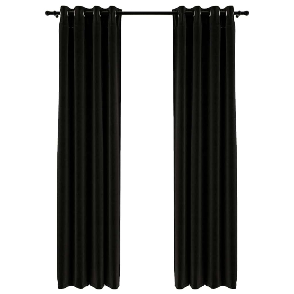 vidaXL Perdele opace, aspect pânză, 2 buc., antracit, 140 x 245 cm