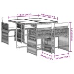 vidaXL Set mobilier pentru grădină, 5 piese, cu perne, bej, poliratan vidaXL Set mobilier pentru grădină, 5 piese, cu perne, bej, poliratan