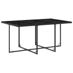 vidaXL Set mobilier de grădină cu perne, 7 piese, negru, poliratan vidaXL Set mobilier de grădină cu perne, 7 piese, negru, poliratan