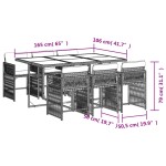 vidaXL Set mobilier de grădină cu perne, 7 piese, negru, poliratan vidaXL Set mobilier de grădină cu perne, 7 piese, negru, poliratan