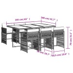 vidaXL Set mobilier de grădină cu perne, 7 piese, negru, poliratan vidaXL Set mobilier de grădină cu perne, 7 piese, negru, poliratan