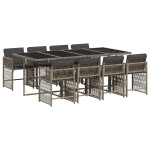 vidaXL Set mobilier grădină cu perne, 9 piese, gri, poliratan vidaXL Set mobilier grădină cu perne, 9 piese, gri, poliratan