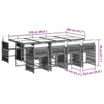 vidaXL Set mobilier grădină cu perne, 9 piese, gri, poliratan vidaXL Set mobilier grădină cu perne, 9 piese, gri, poliratan