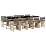 vidaXL Set mobilier grădină cu perne, 11 piese bej combinat poliratan vidaXL Set mobilier grădină cu perne, 11 piese bej combinat poliratan