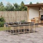 vidaXL Set mobilier grădină cu perne, 11 piese bej combinat poliratan vidaXL Set mobilier grădină cu perne, 11 piese bej combinat poliratan