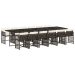 vidaXL Set mobilier de grădină, 13 piese, maro, cu perne, poliratan vidaXL Set mobilier de grădină, 13 piese, maro, cu perne, poliratan