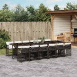 vidaXL Set mobilier de grădină, 13 piese, maro, cu perne, poliratan vidaXL Set mobilier de grădină, 13 piese, maro, cu perne, poliratan