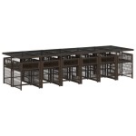 vidaXL Set mobilier de grădină, 13 piese, maro, cu perne, poliratan vidaXL Set mobilier de grădină, 13 piese, maro, cu perne, poliratan