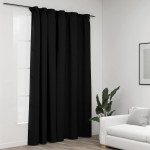 vidaXL Draperie opacă, aspect de in, antracit, 290 x 245 cm, cârlige vidaXL Draperie opacă, aspect de in, antracit, 290 x 245 cm, cârlige