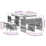 vidaXL Set mobilier de grădină cu perne, 9 piese, negru, poliratan
