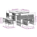 vidaXL Set mobilier grădină cu perne, 9 piese, gri, poliratan