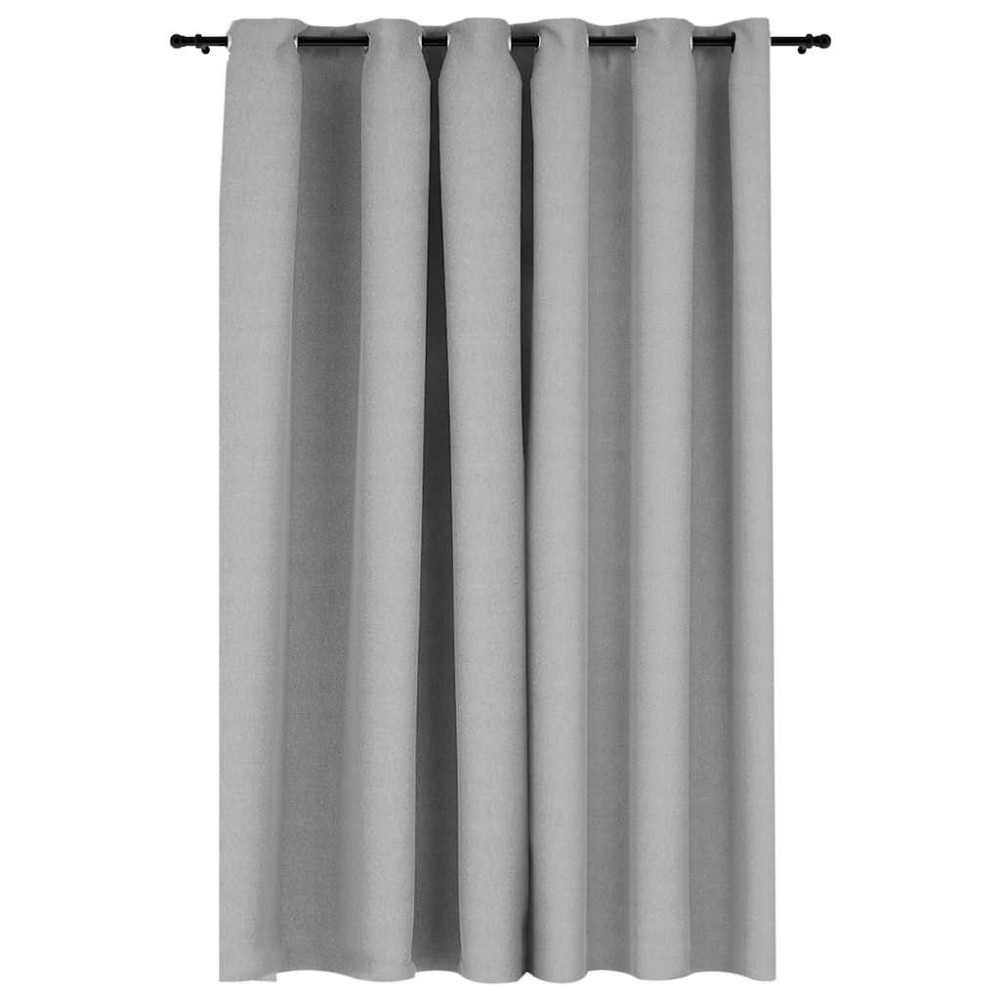vidaXL Perdea opacă, aspect pânză, cu ocheți, gri, 290x245 cm