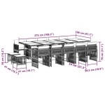 vidaXL Set mobilier grădină cu perne, 15 piese, bej combinat poliratan