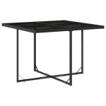 vidaXL Set mobilier de grădină cu perne, 9 piese, negru, poliratan vidaXL Set mobilier de grădină cu perne, 9 piese, negru, poliratan