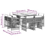 vidaXL Set mobilier grădină cu perne, 9 piese, gri, poliratan vidaXL Set mobilier grădină cu perne, 9 piese, gri, poliratan