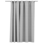 vidaXL Draperie opacă, aspect de in, gri, 290 x 245 cm, cu cârlige