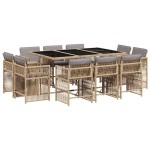vidaXL Set mobilier grădină cu perne, 11 piese bej combinat poliratan vidaXL Set mobilier grădină cu perne, 11 piese bej combinat poliratan