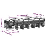 vidaXL Set mobilier grădină cu perne, 15 piese, bej combinat poliratan