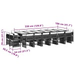 vidaXL Set mobilier grădină cu perne, 17 piese bej combinat poliratan