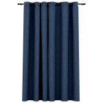 vidaXL Perdea opacă, aspect pânză, cu ocheți, albastru, 290x245 cm vidaXL Perdea opacă, aspect pânză, cu ocheți, albastru, 290x245 cm