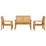 vidaXL Set mobilier de grădină, 4 piese, lemn masiv de acacia vidaXL Set mobilier de grădină, 4 piese, lemn masiv de acacia