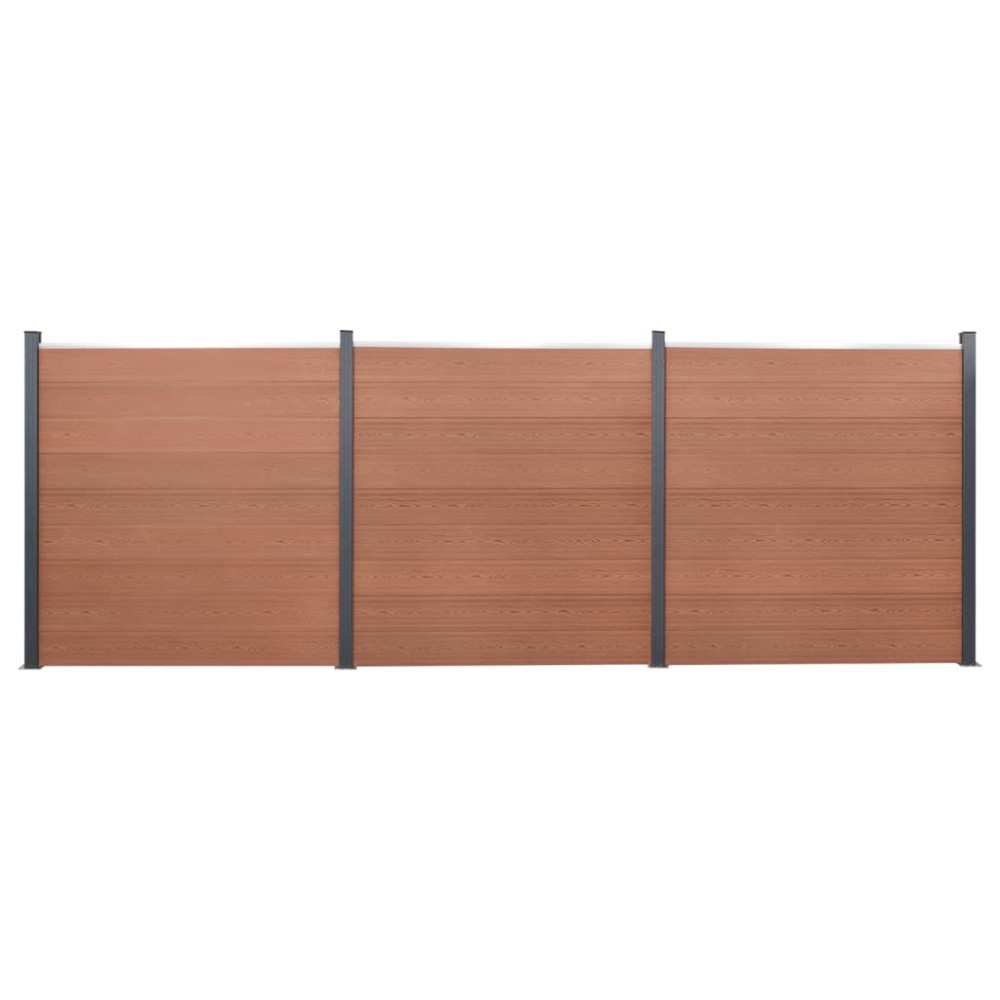 vidaXL Set panouri pentru gard, maro, 526x186 cm, WPC