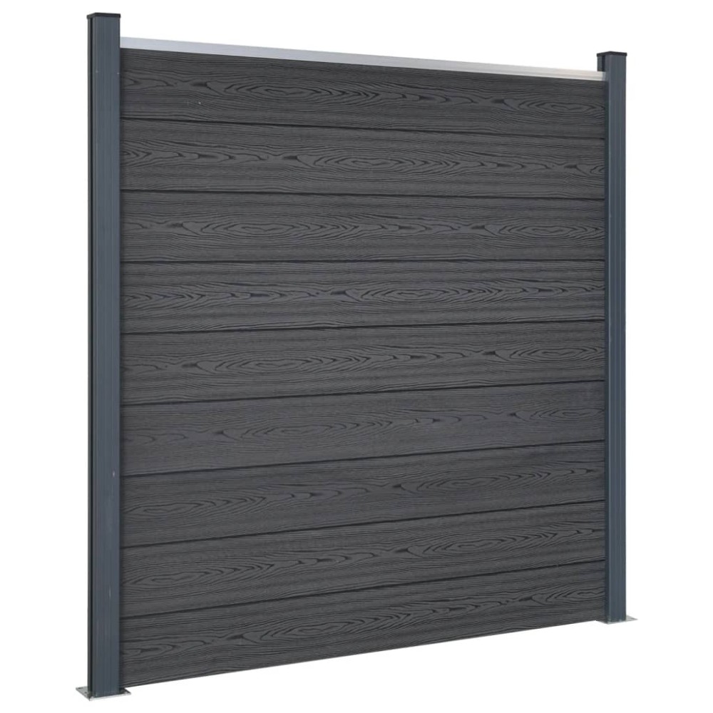 vidaXL Set panouri pentru gard, gri, 353x186 cm, WPC