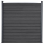 vidaXL Set panouri pentru gard, gri, 353x186 cm, WPC