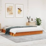 vidaXL Cadru de pat fără saltea, maro ceruit 180x200 cm lemn masiv pin vidaXL Cadru de pat fără saltea, maro ceruit 180x200 cm lemn masiv pin