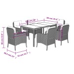 vidaXL Set mobilier de grădină cu perne, 7 piese, negru, poliratan vidaXL Set mobilier de grădină cu perne, 7 piese, negru, poliratan