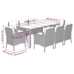 vidaXL Set mobilier de grădină cu perne, 9 piese, negru, poliratan vidaXL Set mobilier de grădină cu perne, 9 piese, negru, poliratan