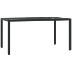 vidaXL Set mobilier de grădină cu perne, 7 piese, negru, poliratan vidaXL Set mobilier de grădină cu perne, 7 piese, negru, poliratan