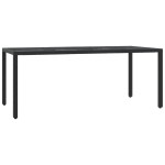 vidaXL Set mobilier de grădină cu perne, 7 piese, negru, poliratan vidaXL Set mobilier de grădină cu perne, 7 piese, negru, poliratan