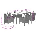vidaXL Set mobilier de grădină cu perne, 7 piese, negru, poliratan vidaXL Set mobilier de grădină cu perne, 7 piese, negru, poliratan