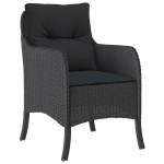 vidaXL Set mobilier de grădină cu perne, 9 piese, negru, poliratan vidaXL Set mobilier de grădină cu perne, 9 piese, negru, poliratan