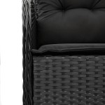 vidaXL Set mobilier de grădină cu perne, 9 piese, negru, poliratan vidaXL Set mobilier de grădină cu perne, 9 piese, negru, poliratan