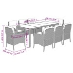 vidaXL Set mobilier de grădină cu perne, 9 piese, negru, poliratan vidaXL Set mobilier de grădină cu perne, 9 piese, negru, poliratan