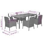 vidaXL Set mobilier de grădină cu perne, 7 piese, negru, poliratan vidaXL Set mobilier de grădină cu perne, 7 piese, negru, poliratan