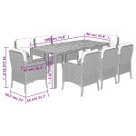 vidaXL Set mobilier de grădină cu perne, 9 piese, negru, poliratan vidaXL Set mobilier de grădină cu perne, 9 piese, negru, poliratan