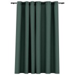 vidaXL Perdea opacă, aspect pânză, cu ocheți, verde, 290x245 cm vidaXL Perdea opacă, aspect pânză, cu ocheți, verde, 290x245 cm