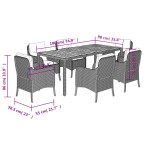 vidaXL Set mobilier de grădină cu perne, 7 piese, negru, poliratan vidaXL Set mobilier de grădină cu perne, 7 piese, negru, poliratan